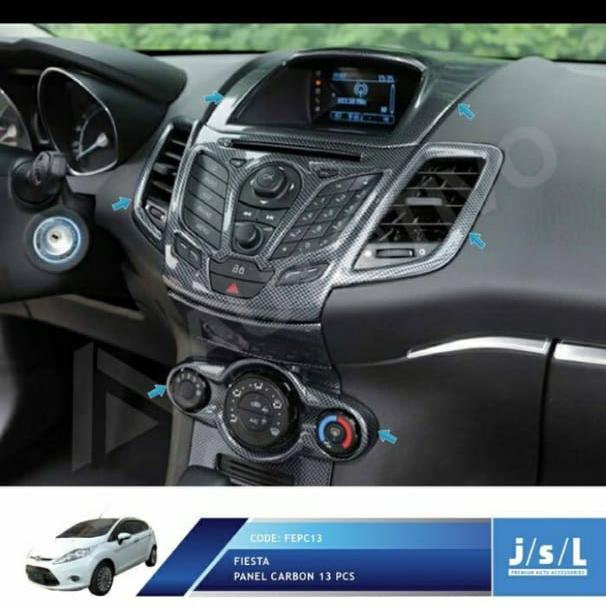 Panel Karbon 13 Pcs Ford Fiesta 2010-2013 Carbon