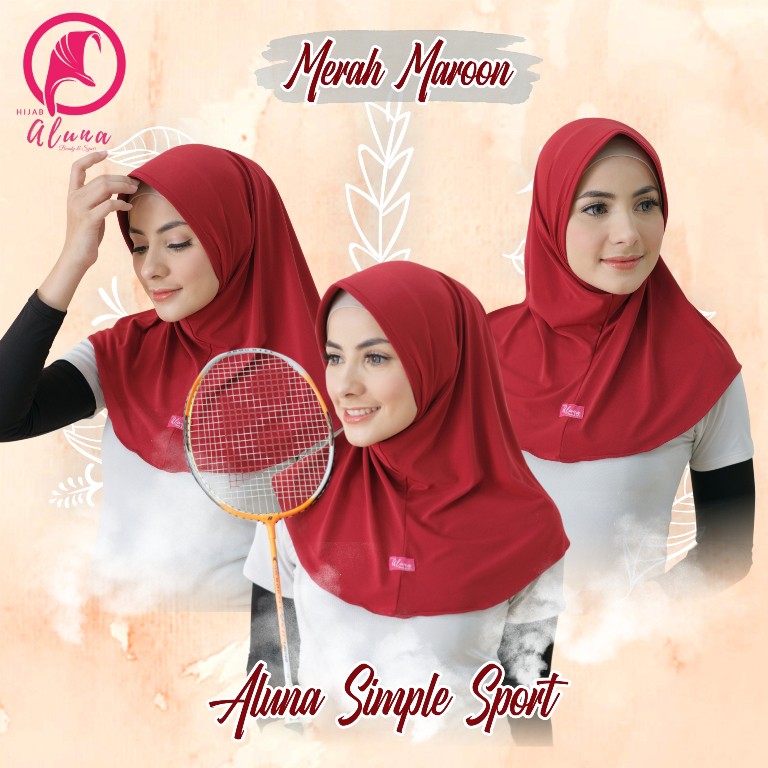 Instant Simple Sport By Hijab Aluna Official | Kerudung | Jilbab | Hijab | Hijab Instan | Jilbab Instan | Jersey Stella-Maron
