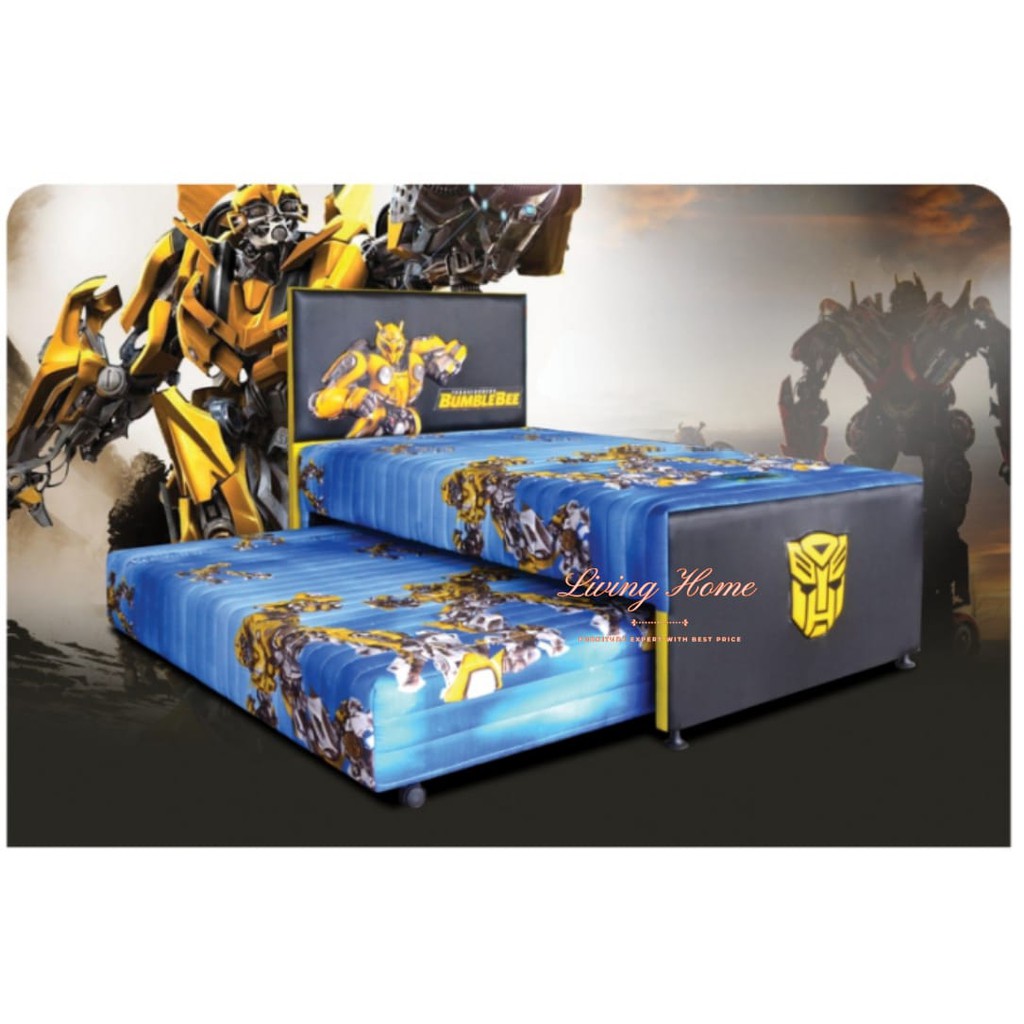 Bed Dorong Anak Type Bumblebee Smartland Springbed Full Bed Set Anak Cowok Laki2 Robot