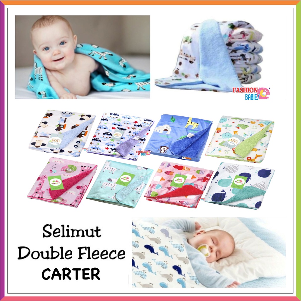 ❤ Fashionbabies ❤ SELIMUT CARTER KOLACO DOUBLE FLEECE / SELIMUT BAYI / SELIMUT KARAKTER