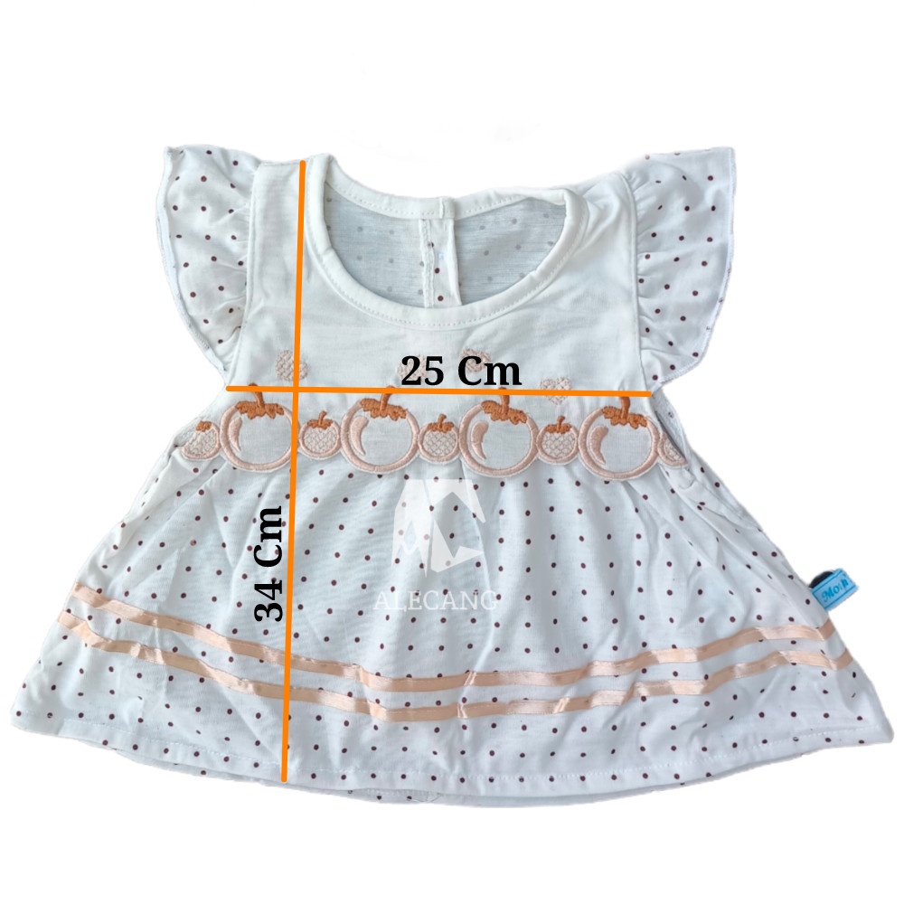 Dress Bayi Alecang STORE 3 - 18 Bulan / Setelan Baju Bayi Perempuan ( SET TOPI )