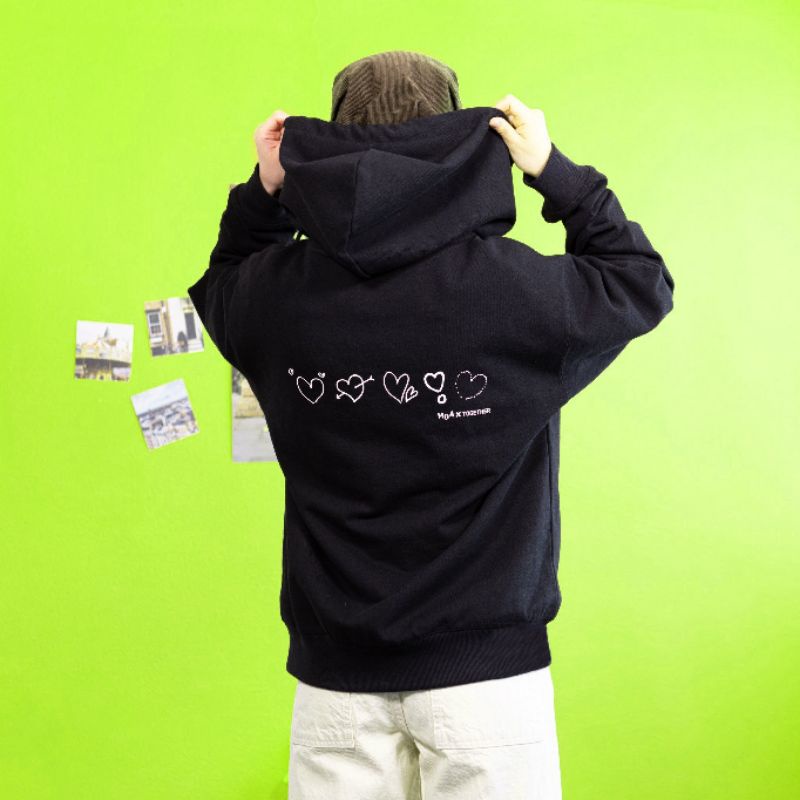 (S - 6XL) Zip Hoodie Moa X TXT Jaket Resleting Korean Idol KPop BIGSIZE Oversize 6XL 5XL 4XL 3XL 2XL XL L