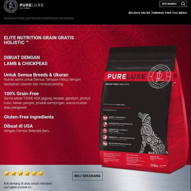 DOG FOOD Pureluxe Dog Lamb Adult 1,8kg