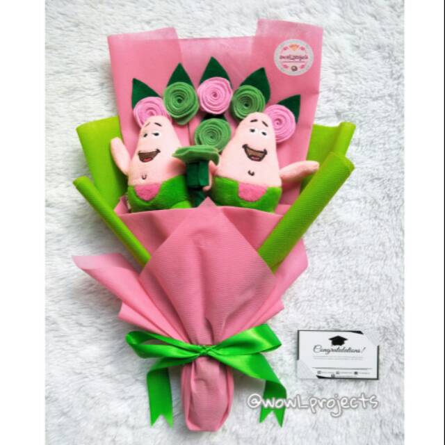 Buket Bunga Boneka Patrick Murah / Buket Boneka Patrick Star Mini Semarang