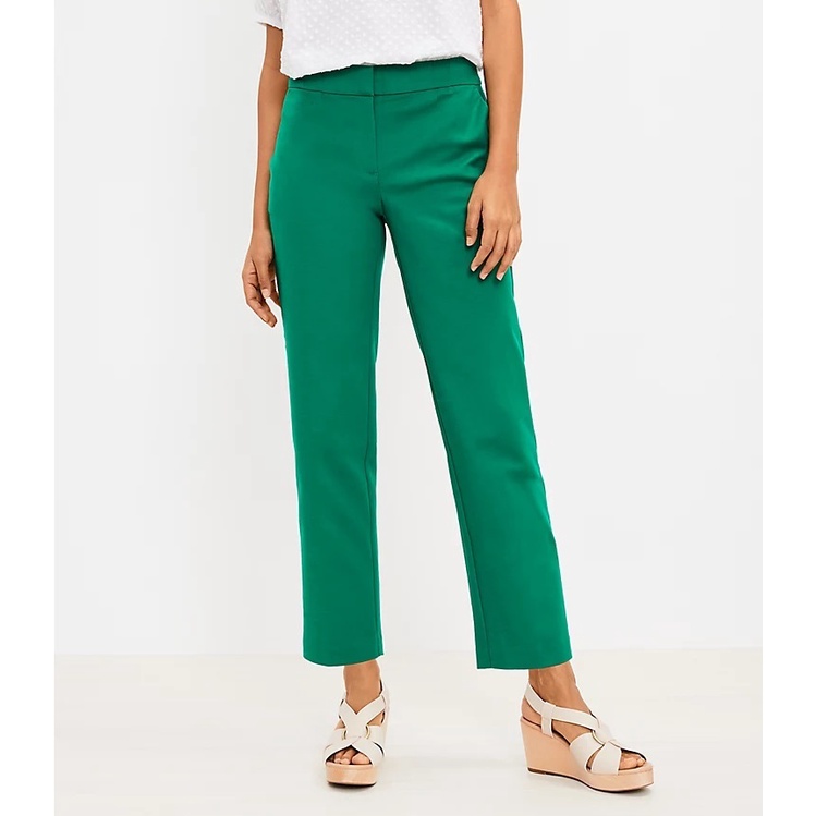LOFT WOMEN Katherine Texture Skinny Ankle with Back Slit Green