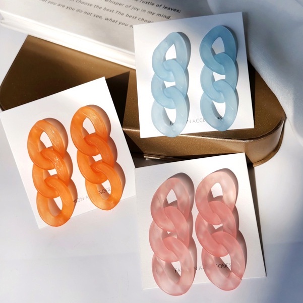 Anting Rantai Warna jelly Untuk Aksesoris Wanita