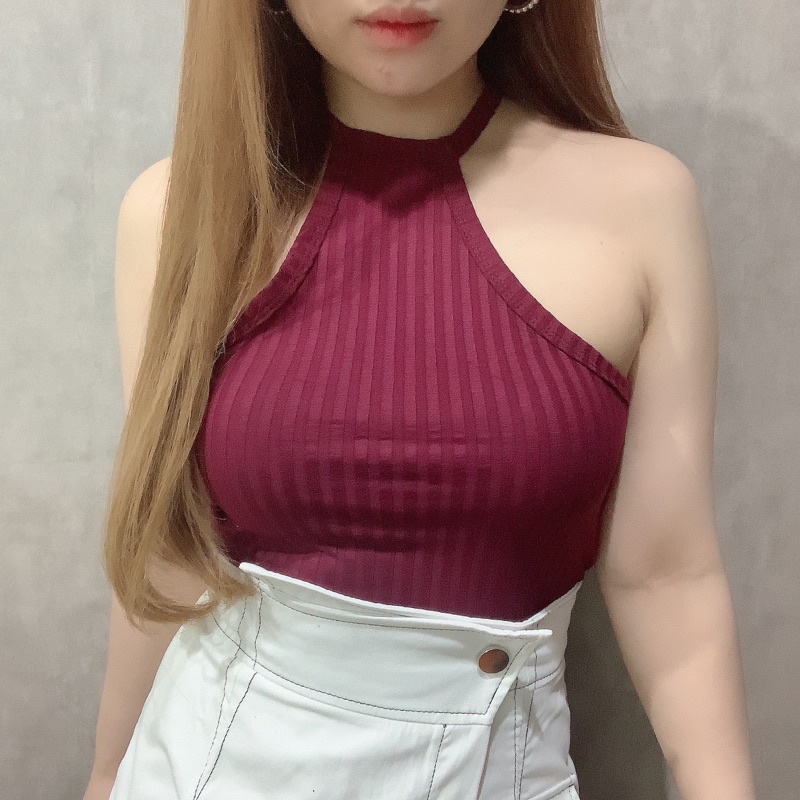 Halter Tank Top Xback | Tanktop Silang Wanita Sexy Fashion | Maimon Grosir