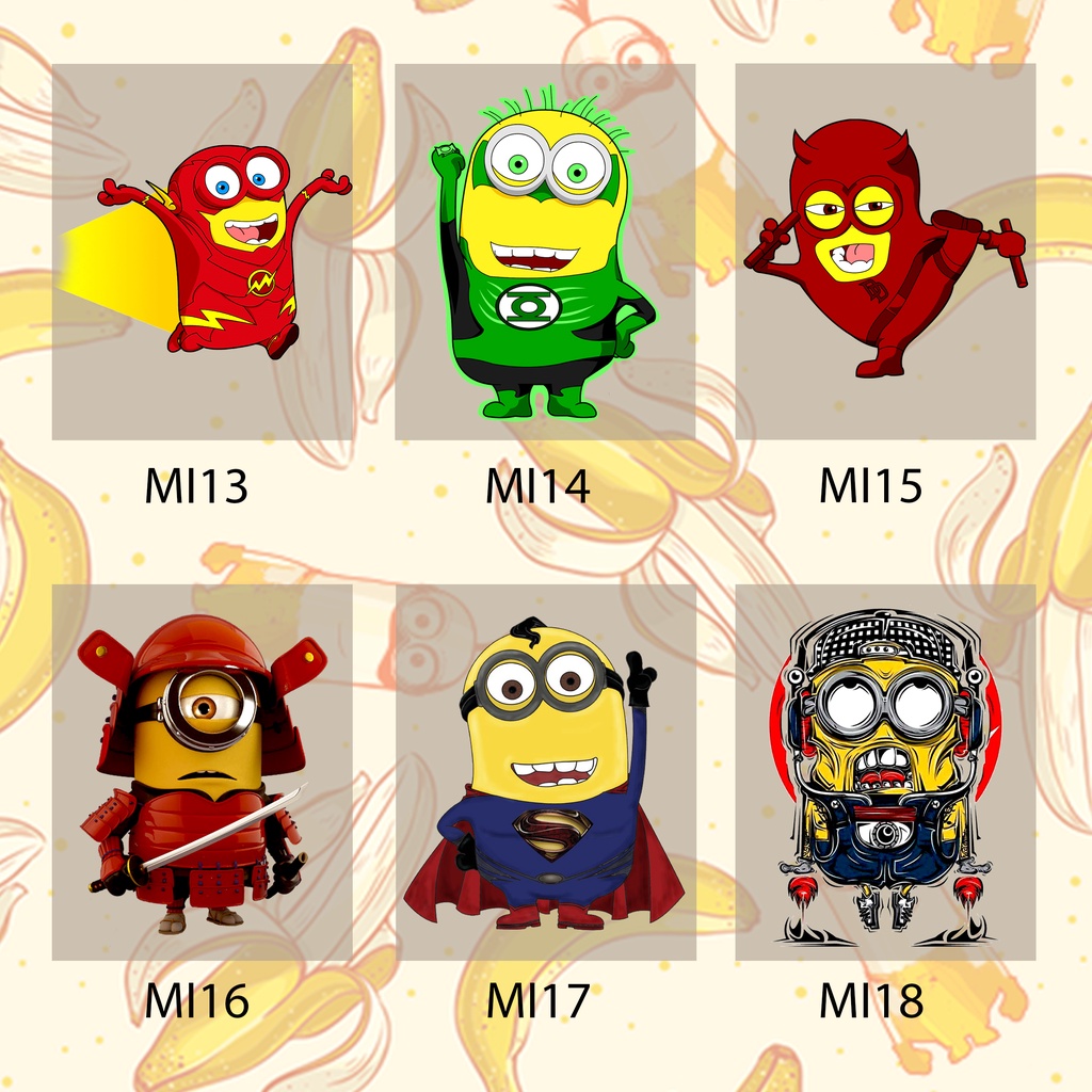 STICKER SABLON SETRIKA GOSOK STICKER KAOS STIKER TAS STIKER BAJU MINIONS SETRIKAAN