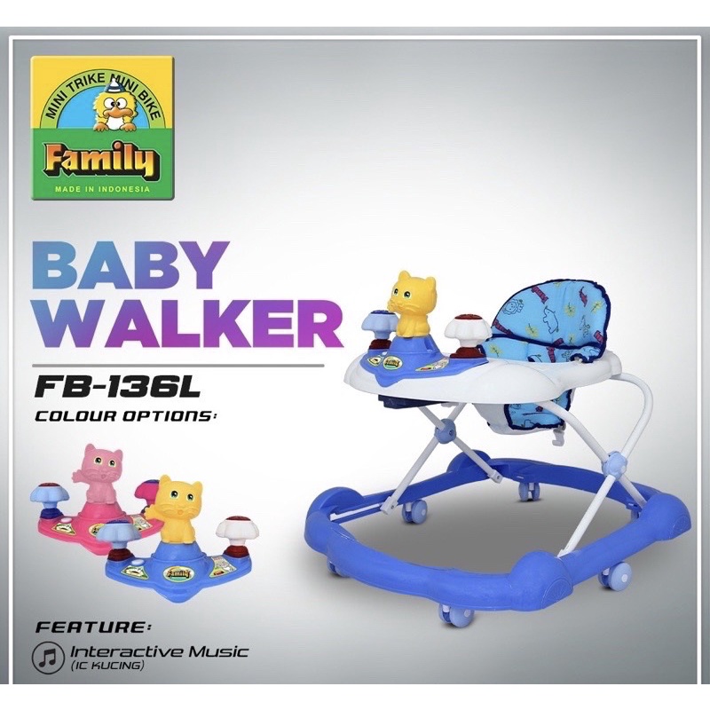 FAMILY Baby Walker NEW FB 136 Musik & Lampu Alat Belajar Jalan Bayi