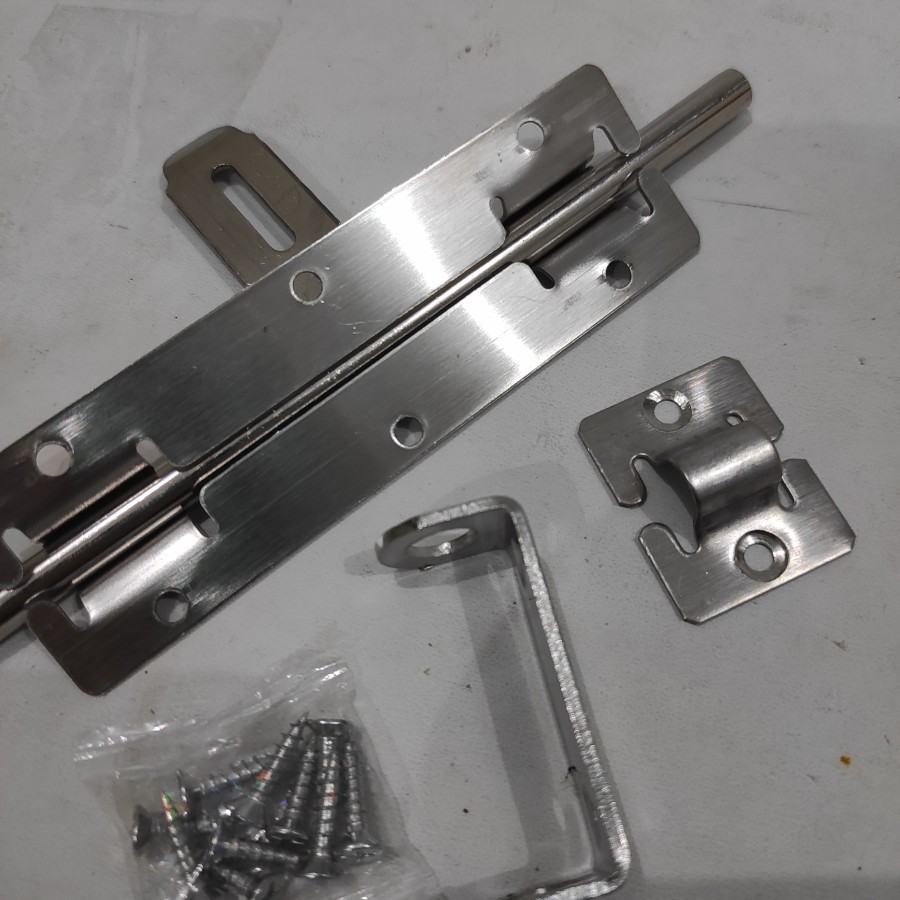 slot kunci grendel + overpal gembok pintu baja steinless steel 7&quot; 7inch