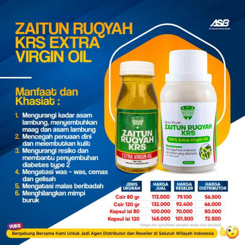 Minyak Zaitun Ruqyah 80 KAPSUL | Zaitun Ruqyah KRS Extra Virgin Oil |  Zaitun Kapsul Ruqyah #HerbalM