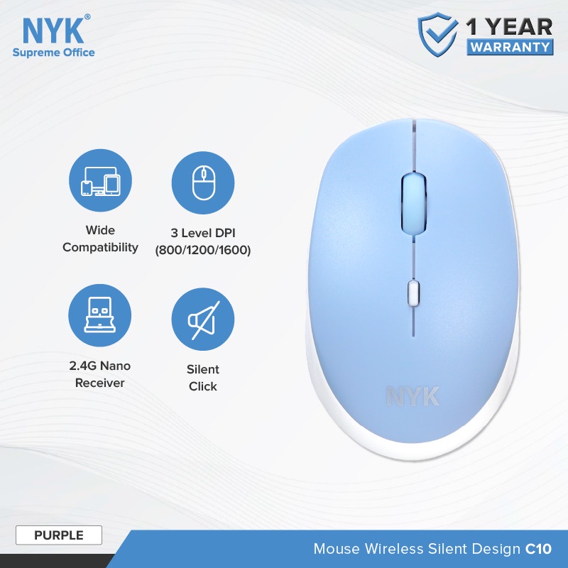 Mouse NYK Wirelles PURPLE 2.4Ghz C10