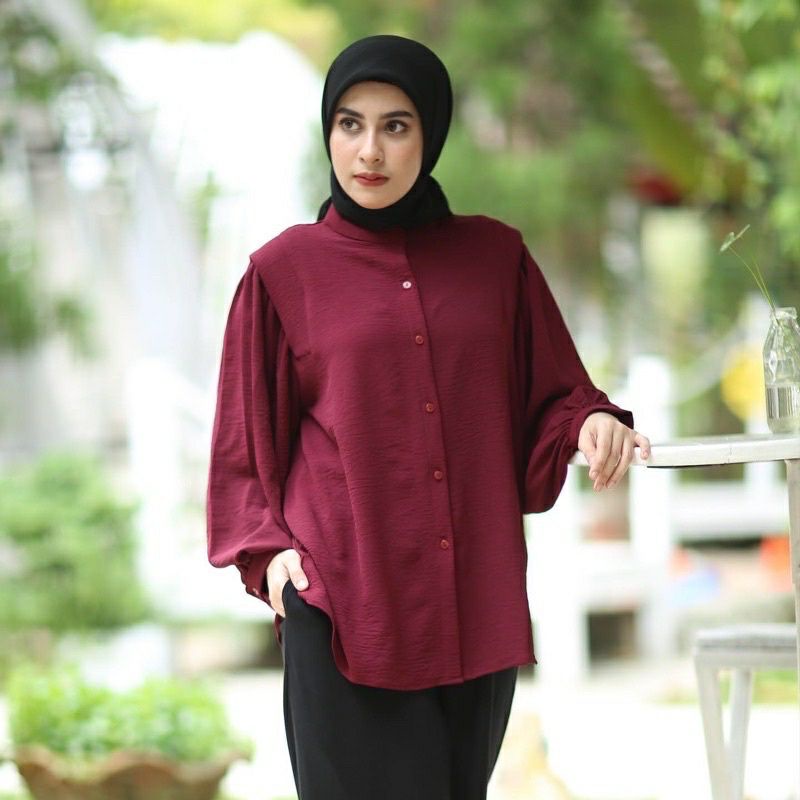 Raisa Blouse Crincle Premium/Kameja Formal/Crincle Blouse shanghai