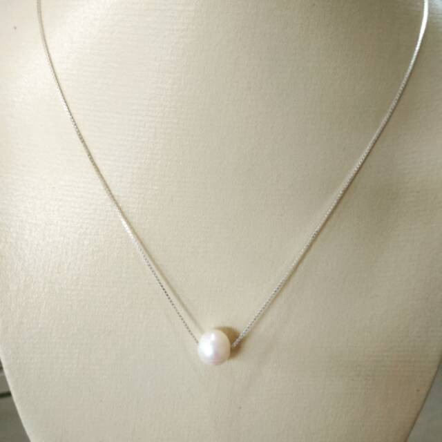Perhiasan Kalung perak mutiara tawar /Lombok Pearls