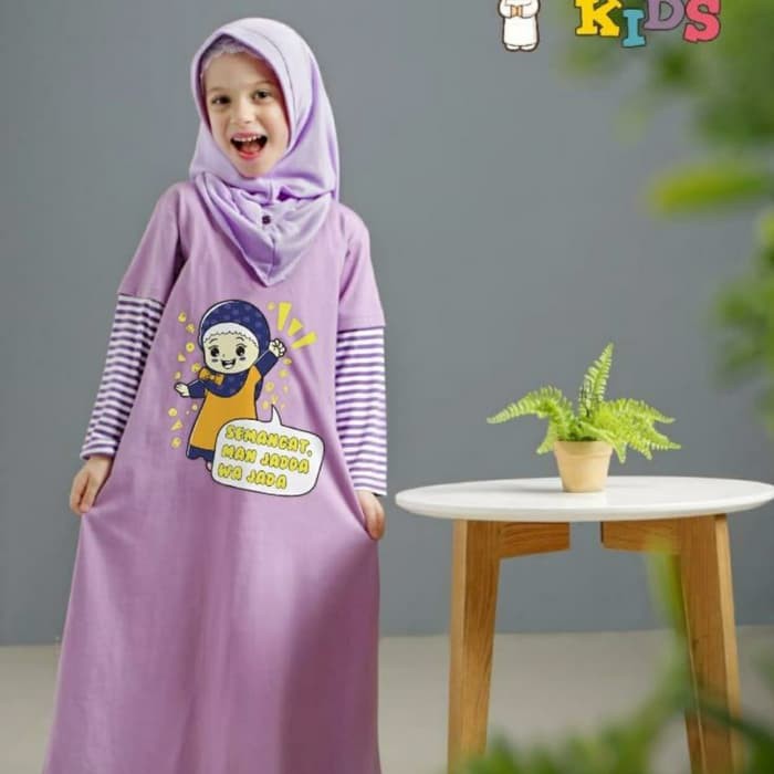 Gamis Anak RaggaKids RG 15 (Gamis Only) - Ungu Muda- S