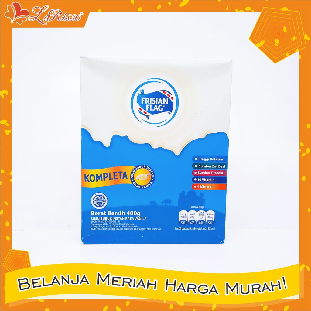 

SUSU FORMULA FRISIAN FLAG KOMPLETA 400GR INSTAN VANILA