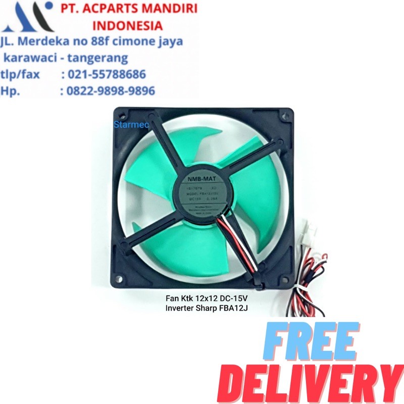 motor fan kulkas sharp / panasonic inverter 12cm x 12cm