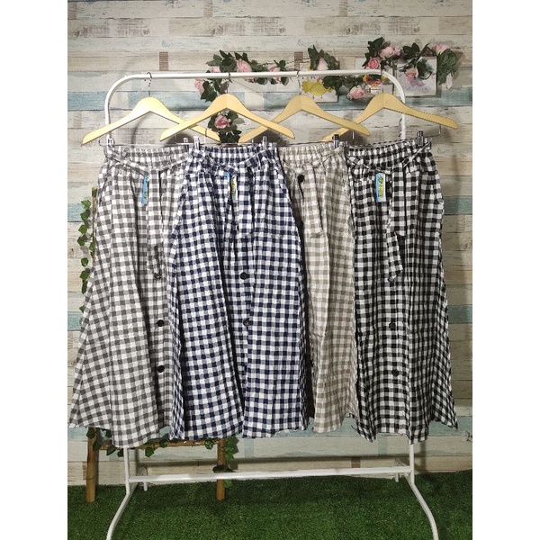 Rok Tartan Panjang Kotak / Rok Payung Kotak /Umbrella Skirt