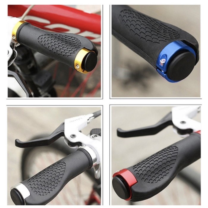 Hand grip stang sepeda double lock sepasang bicycle hand grip