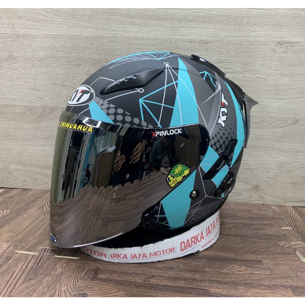 KYT GALAXY FLAT R POLOS HELM KYT HALF FACE KYT GALAXY FLAT R SLIDE  GRAPIC  PAKET GANTENG \SPOILER 2D\VISOR OPEN VENOM-4