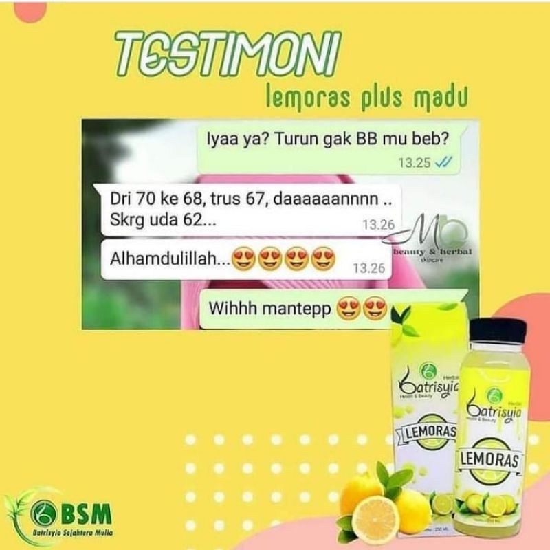 DIET AMANUNTUK BUSUI/ PELANGSING BUSUI/ PENURUN BERAT BADAN ALAMI/LEMORAS BATRISYIA/SARI LEMON+MADU