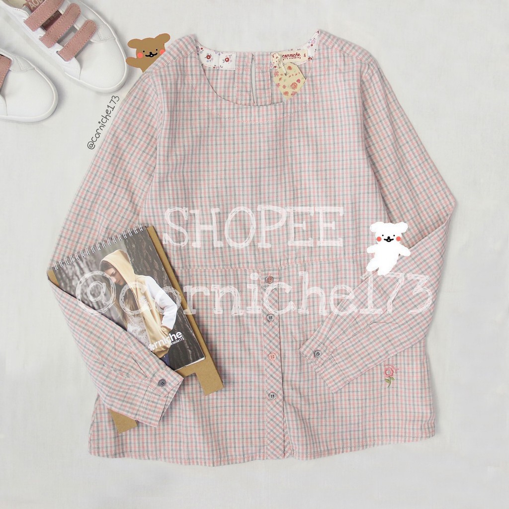  Corniche  Jane Blouse Pink TW231307 Shopee Indonesia