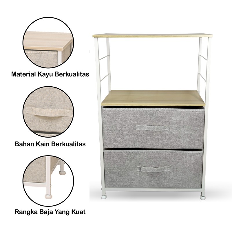 Lemari 3 Tingkat Serbaguna Lemari Linen Lemari Minimalis GZ-9 WHFURNITURE