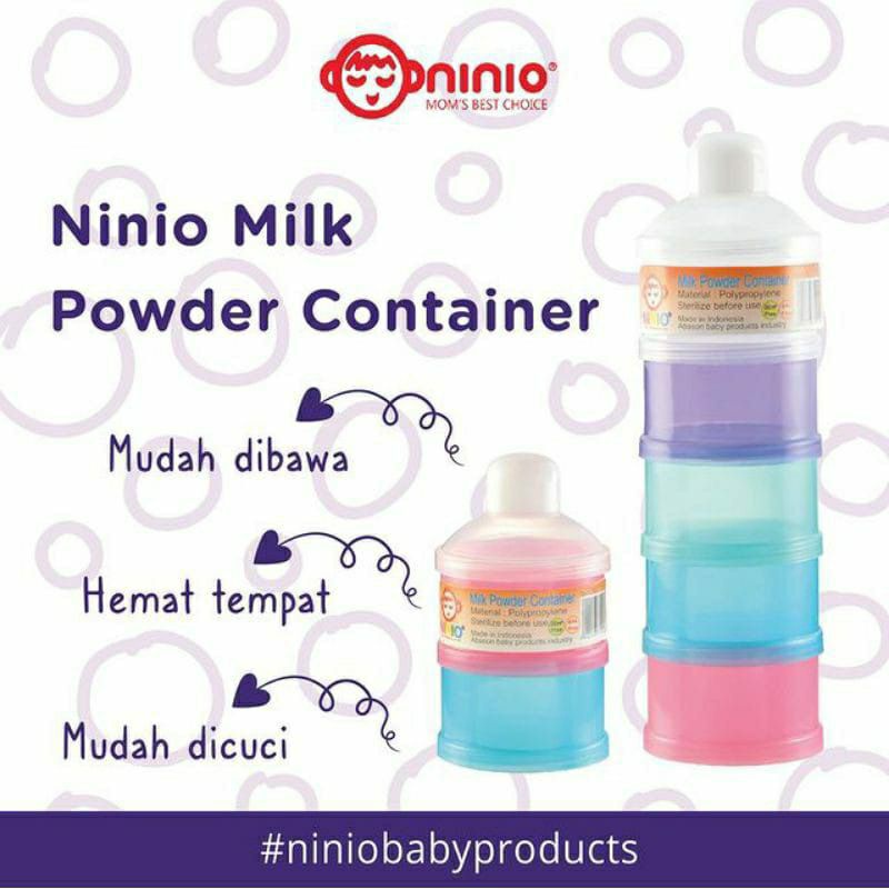 Wadah Susu Bubuk Bayi NINIO Milk Powder Container Travelling