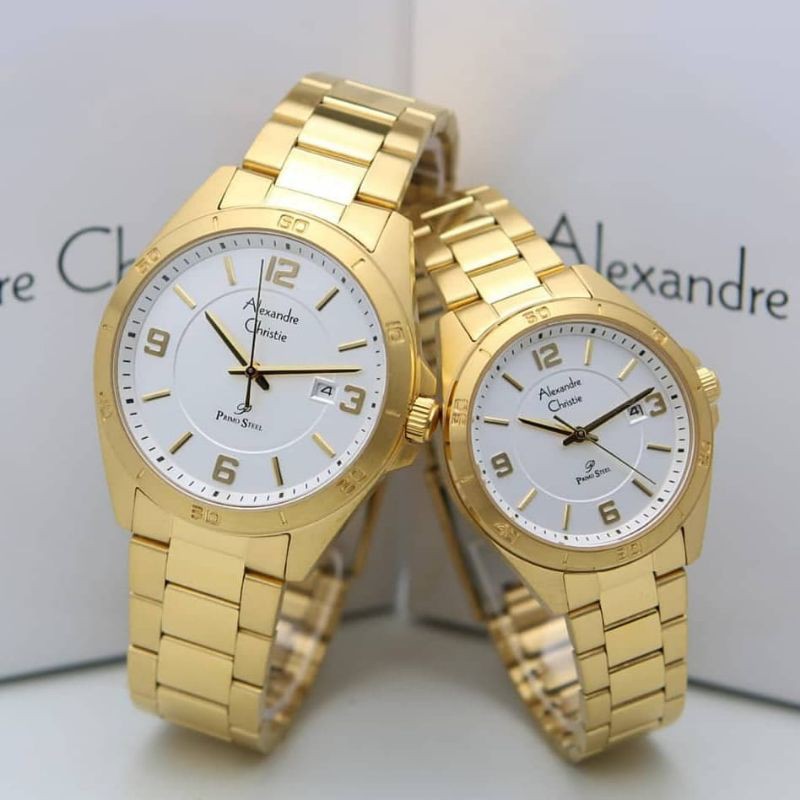 Jam Tangan Alexander Christie Couple Gold ac1016