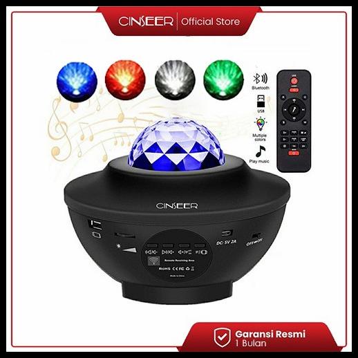 Cinseer Lampu Proyektor Uvo Speaker Bluetooth Pantulan Cahaya Ourora