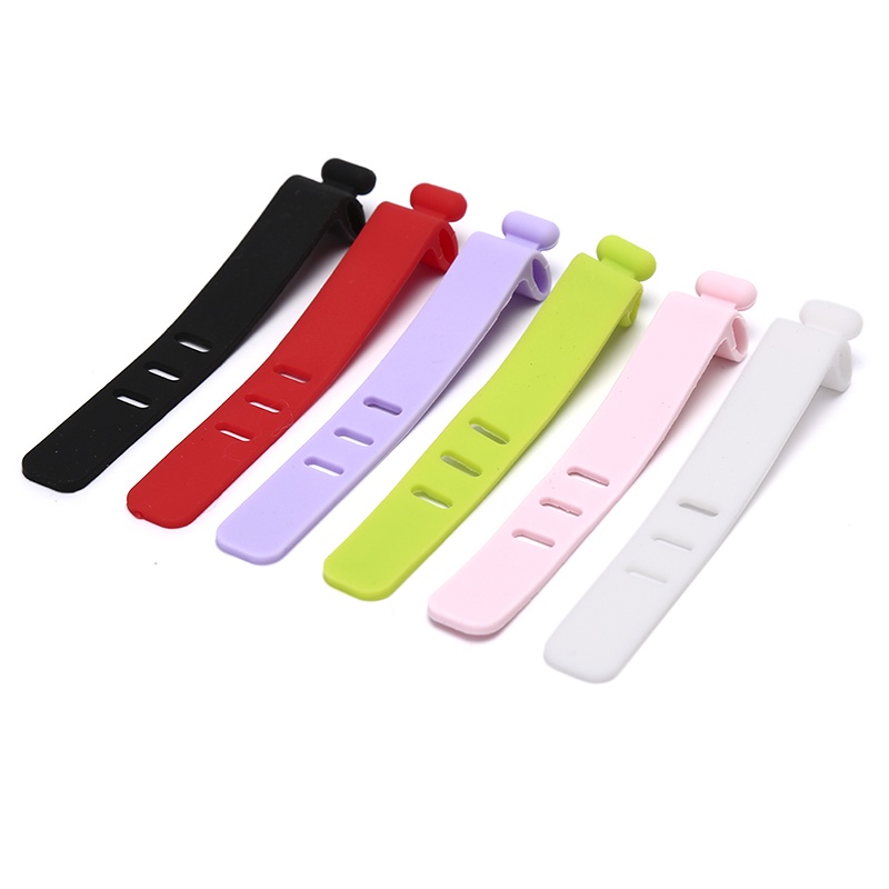 {LUCKID}Silicone Data Cable Organizer Headphone Cord Finishing Buckle Wrap Tie Strap