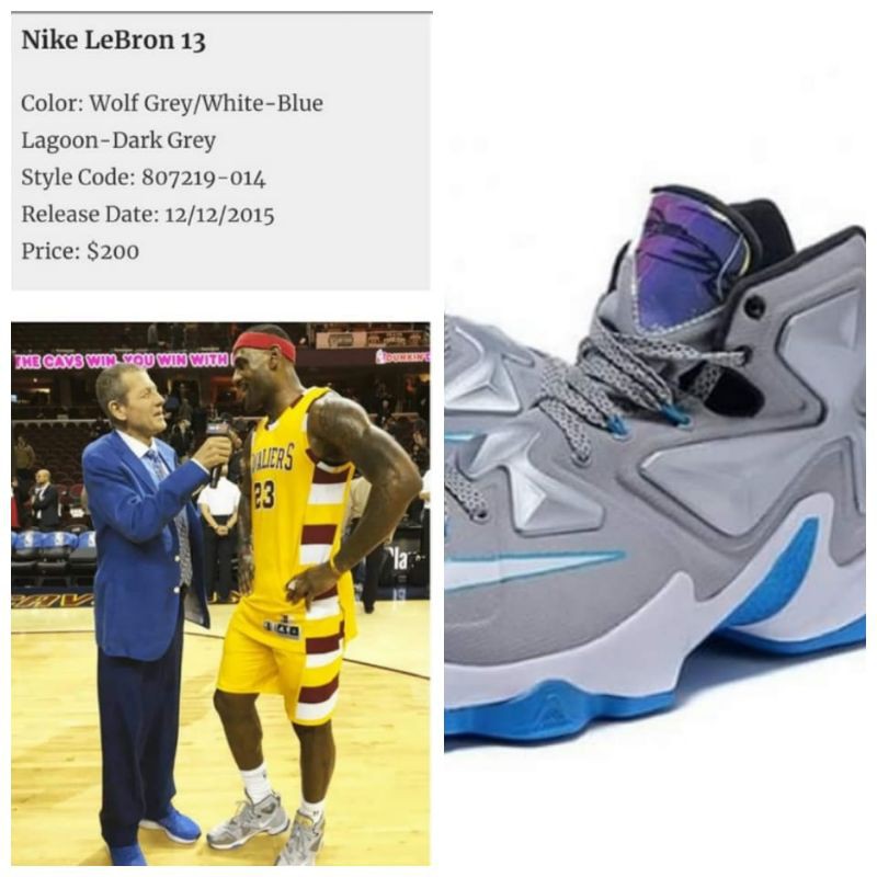 sepatu Nike Lebron James 13 spesial tanda tangan kondisi VVGC (very Very Good Condition) Original