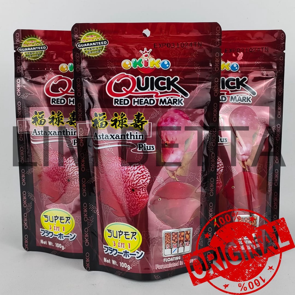 OKIKO QUICK RED HEAD MARK SIZE M / PELET LOUHAN OKIKO MERAH 100 GRAM