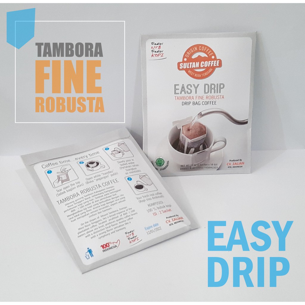 

Sultan Coffee Tambora Drip Bag Coffee (2 Sachet)