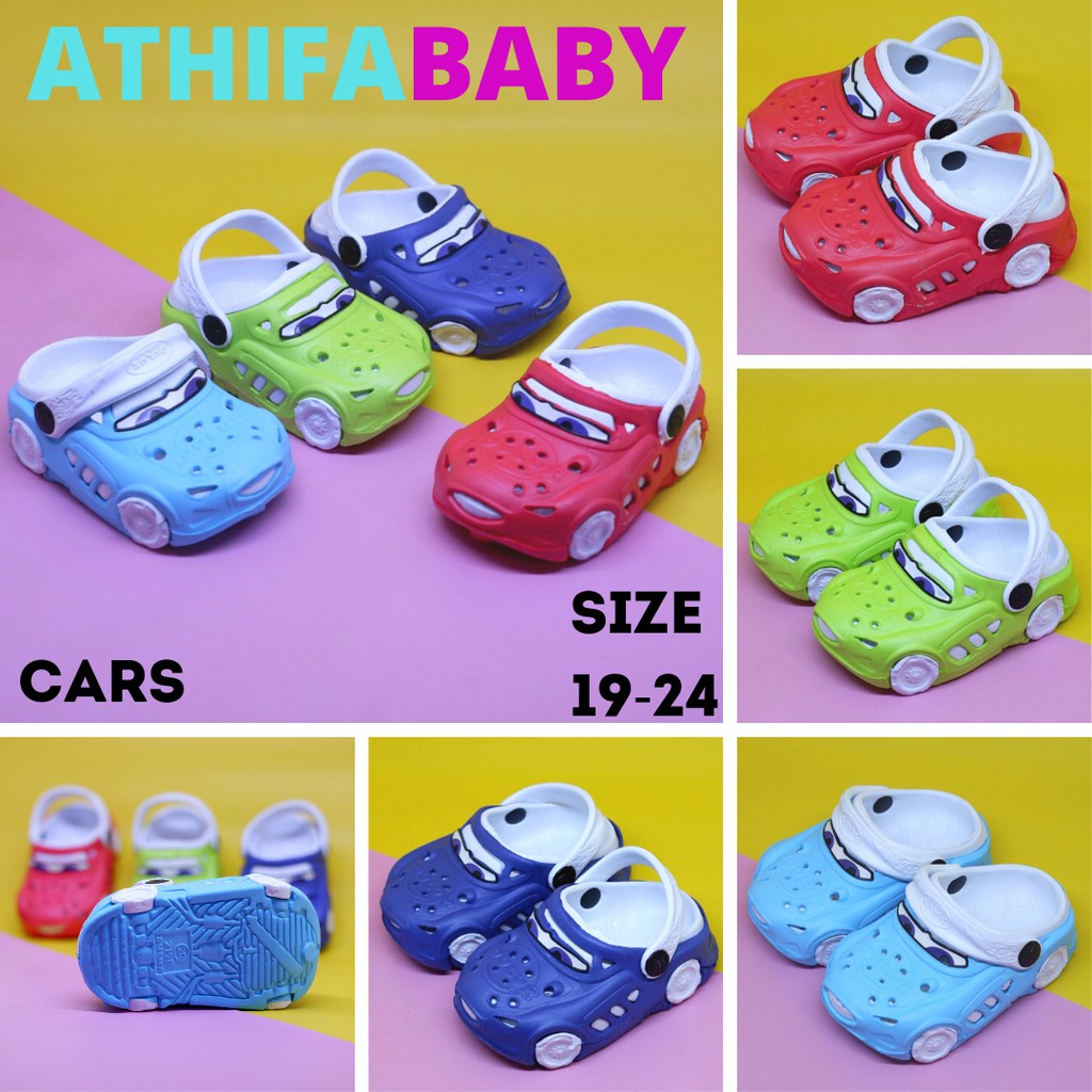 Sandal Anak Baim Laki Cowok Sendal Slop Bayi Balita Baby Karakter Cars Mobil Umur Usia 2 3 4 5 Tahun