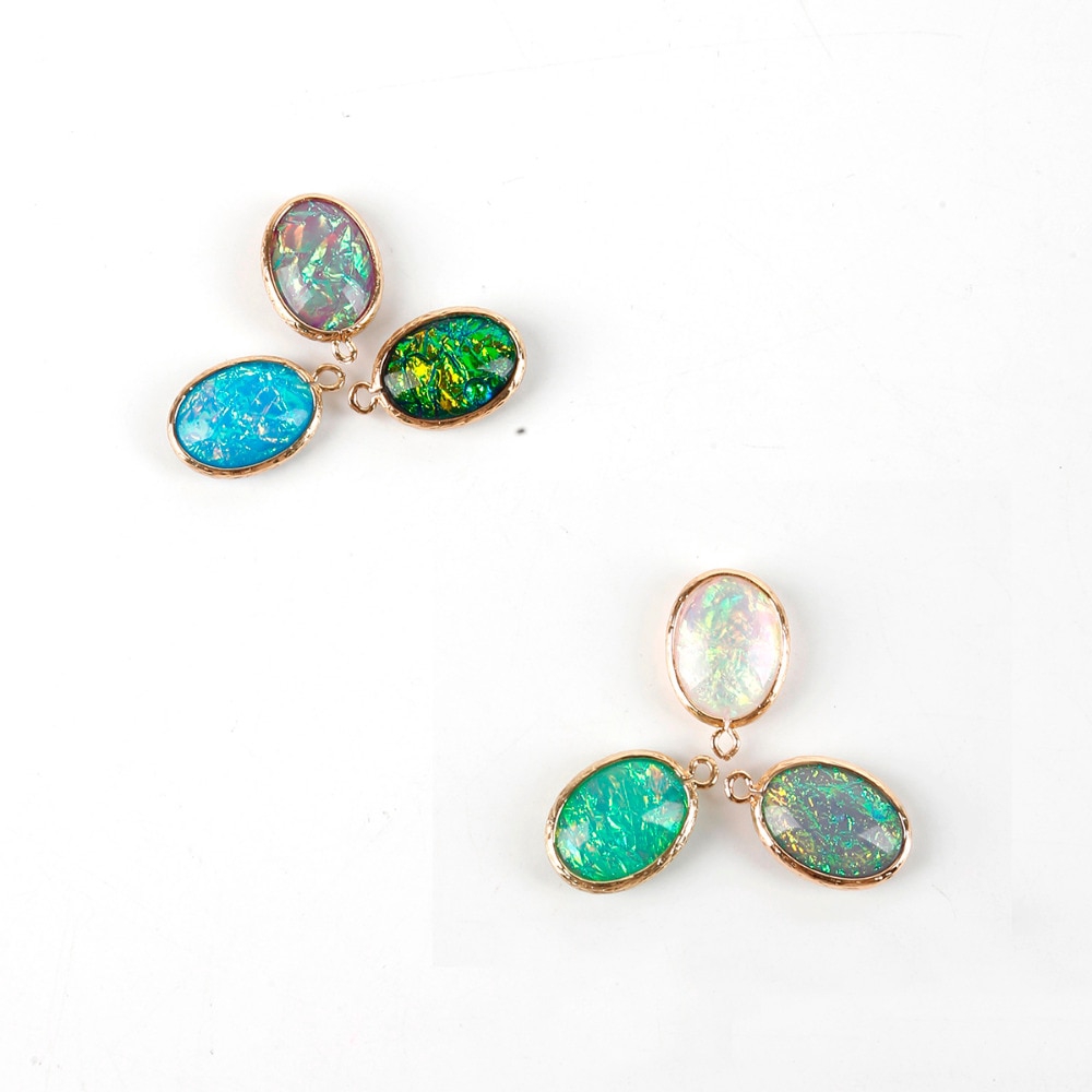 Liontin Bentuk Oval Bahan Resin Lapis Tembaga Untuk Membuat Kerajinan Anting Gelang