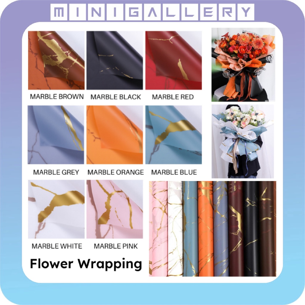 

Flower Wrapping Kertas Bunga Buket Flower Paper Cellophane Marble Florist Ecer KB20