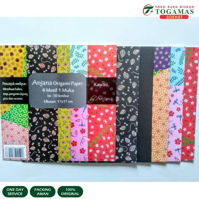 Jual Kertas Lipat Motif Lucu Origami Paper Motif Daun Dan Bunga Kertas