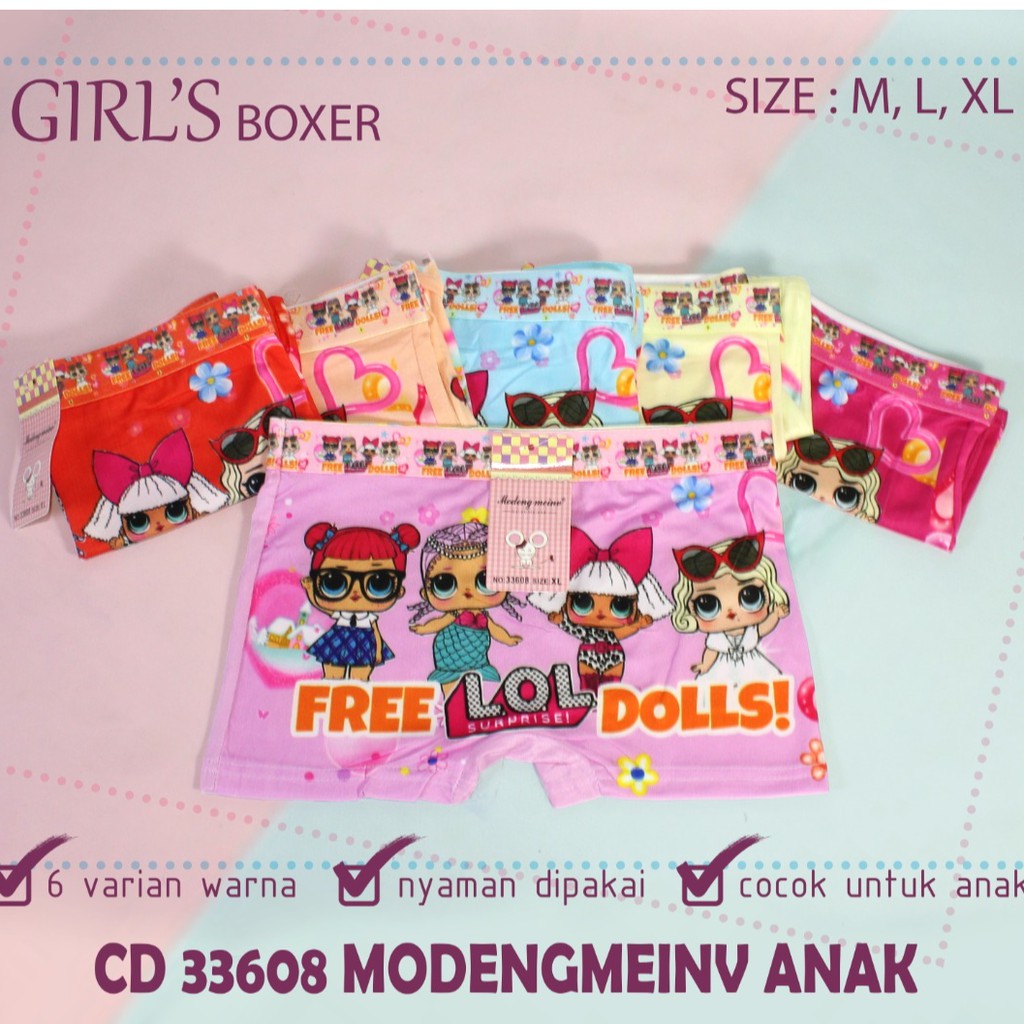 BEE - Celana Dalam Anak Celana Pendek Anak Perempuan Cd Boxer Mini Pop Anak