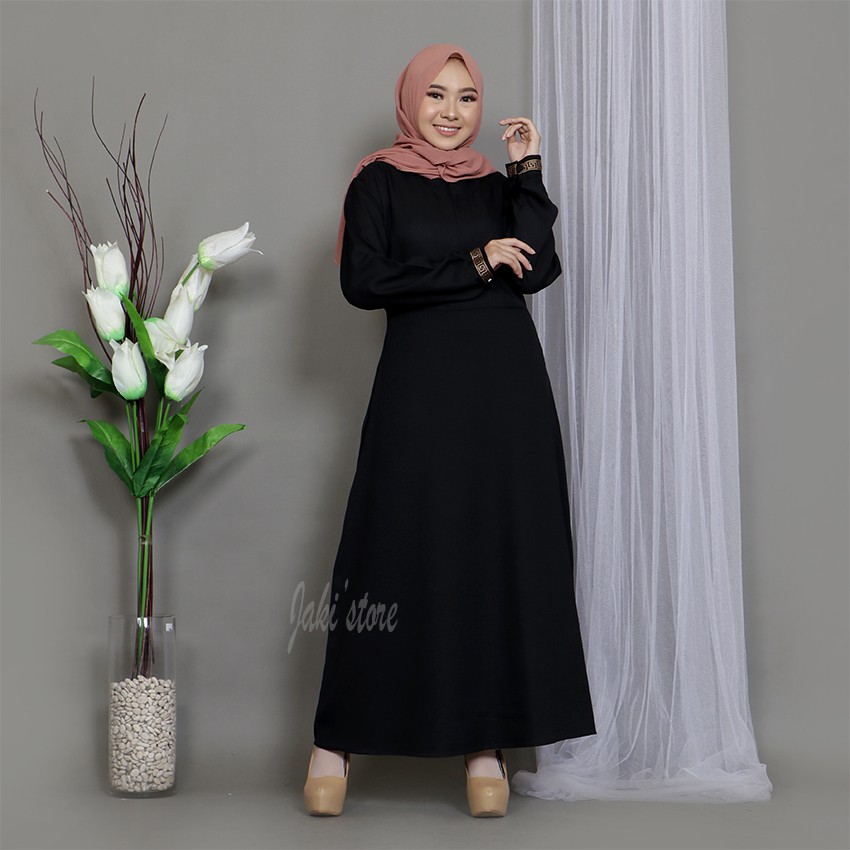 Nabilla Maxy Gamis Syari Gamis Hitam Polos Gamis 2022-1