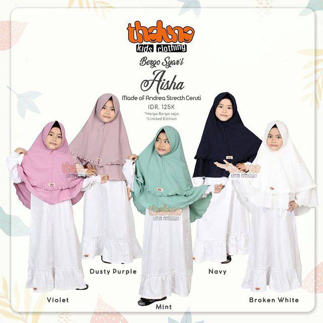 Bergo Syar'i Anak Aisha by Thaluna Kids Clothing