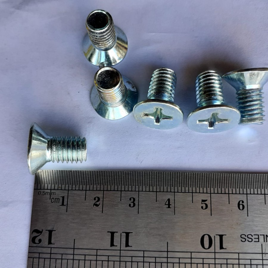 BAUT JF M8 X 15 FLAT HEAD M8X15 PANJANG 1,5CM 1,5 CM 8X15 8 X 15 MM OBENG PLUS SEKRUP MESIN