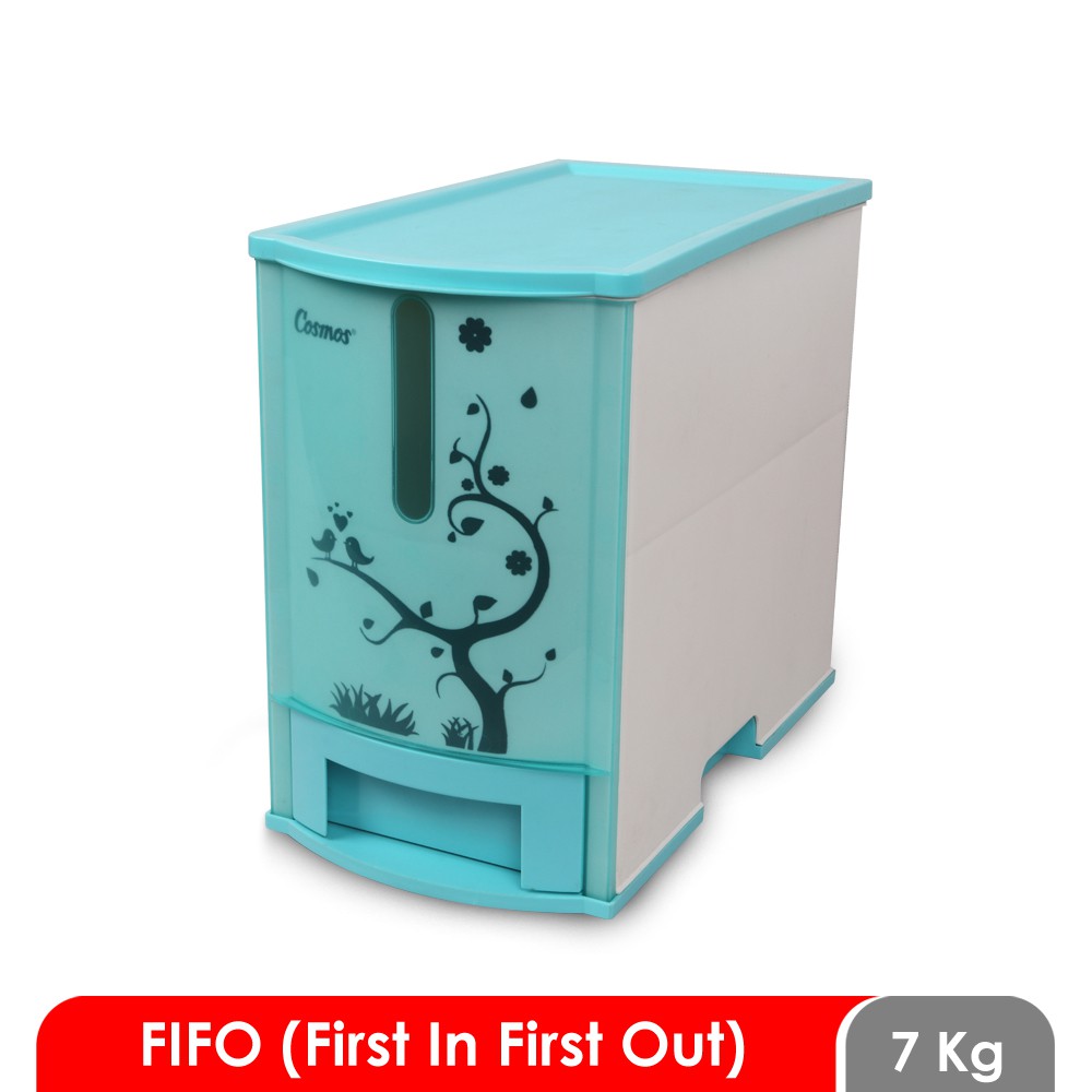 COSMOS FIFO 007 PUNDI RICE BOX KAPASITAS 7 KG terbuat dari plastikfood grade bebas tikus bebas karat