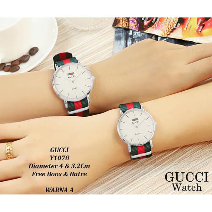 NEW PROMO TERMURAH JAM TANGAN COUPLE GUCCI KANVAS Y1078 SUPER MURAH GROSIR , DGI ....