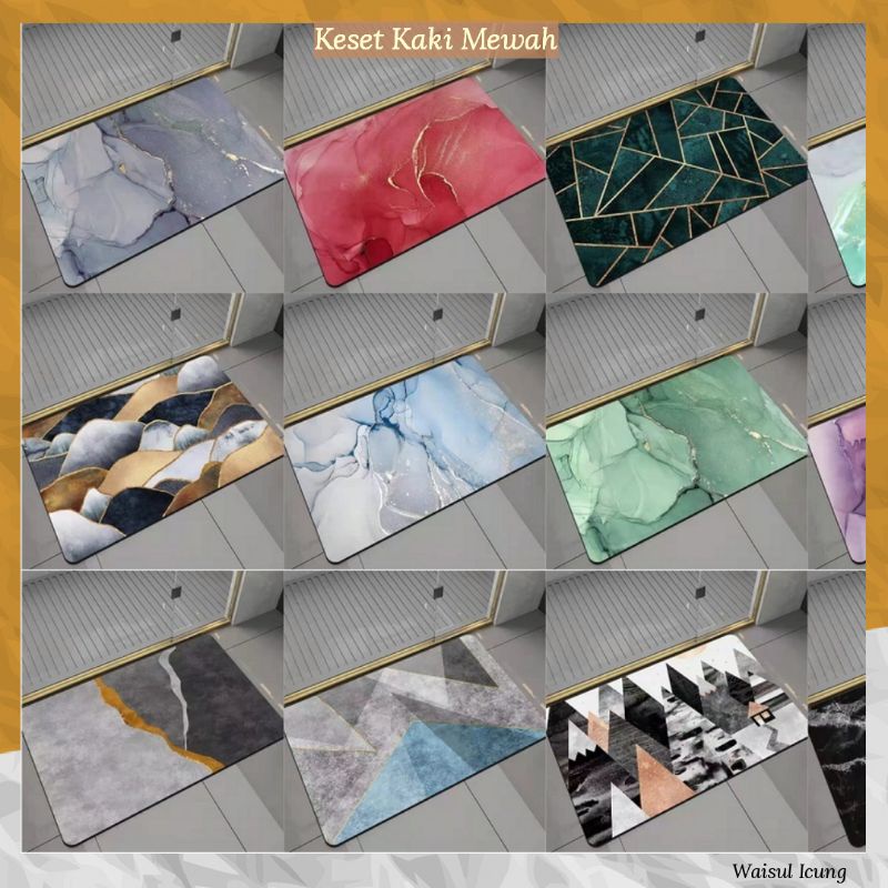Keset kaki anti slip bahan memory foam menyerap air kualitas impor 40x50
