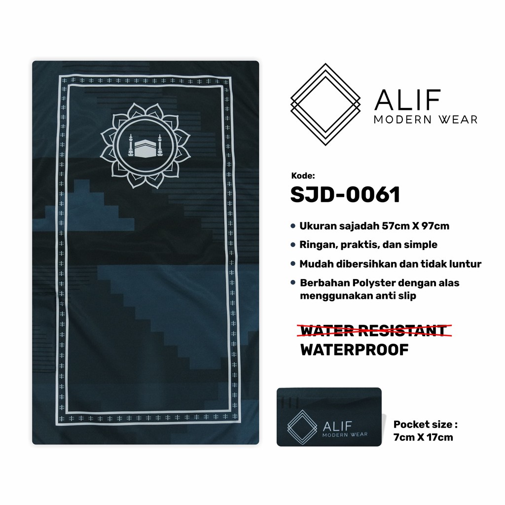 ALIF SAJADAH TRAVEL / SAKU / PORTABLE / WATERPROOF ( ALIF MODERN WEAR SJD-0061 )