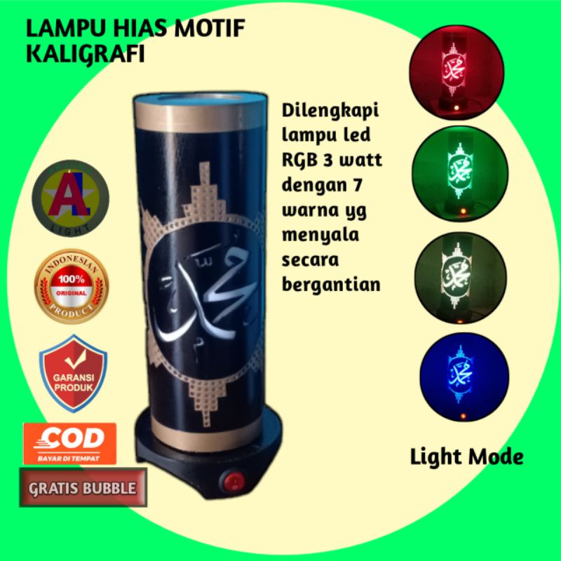 Lampu tidur dari pvc/lampu hias sederhana/kaligrafi dari paralon