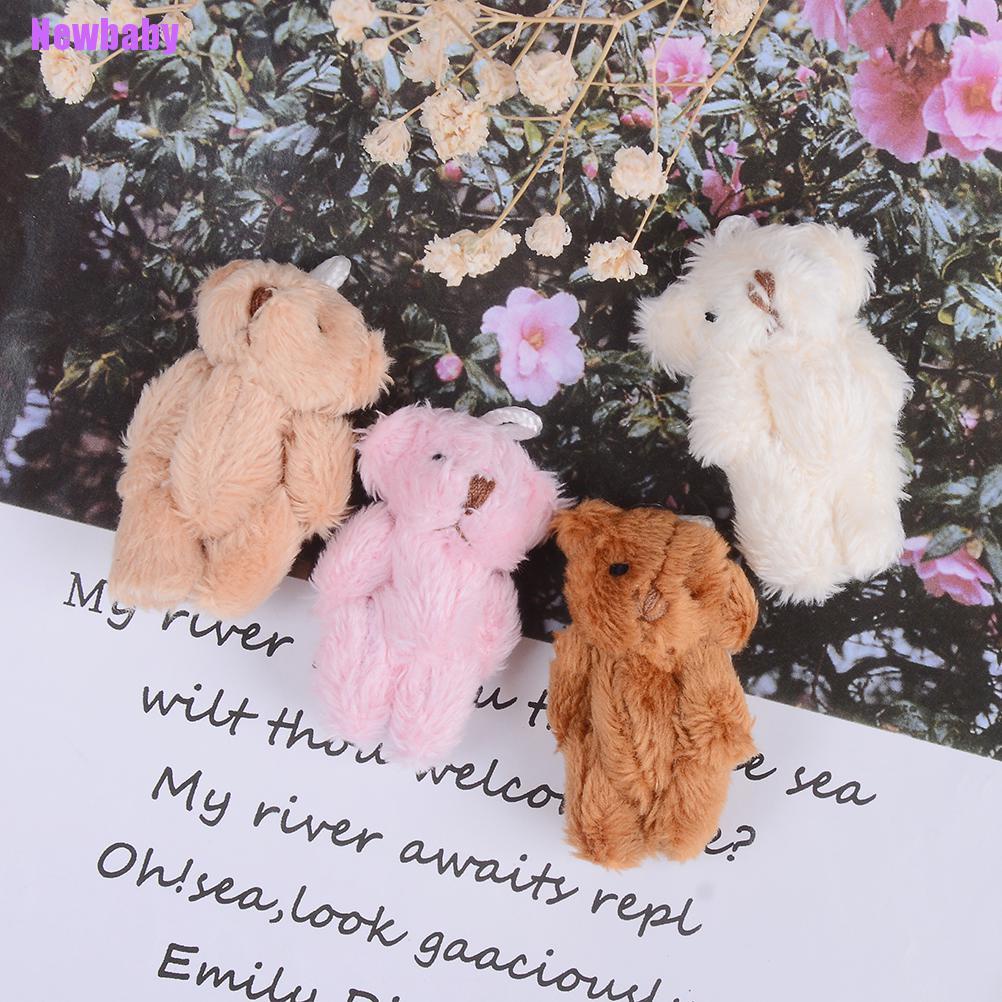 (Newbaby) Mainan Boneka Beruang fluffy Mini 4.5cm Bahan plush Untuk Anak