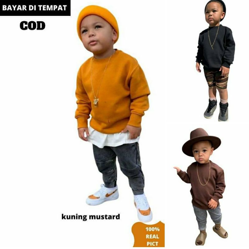 CREWNEK ANAK LAKI LAKI 3 TAHUN POLOS MURAH Rajut Fashion