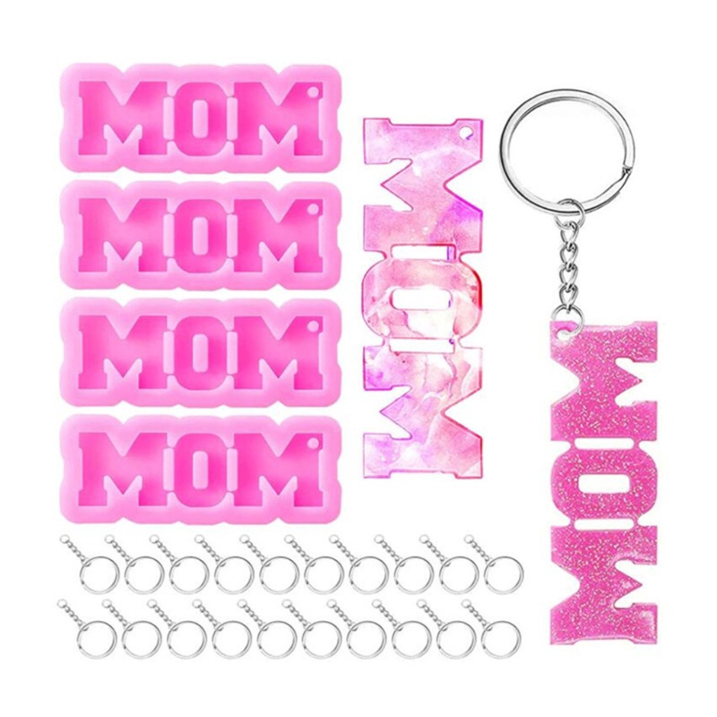 SIY  MOM Shape  Key Chain Epoxy Resin Silicone Mold for Diy Unique Gift